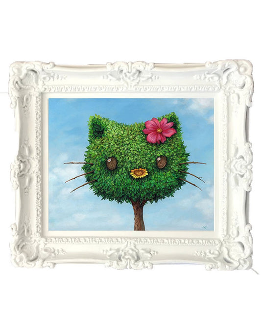 Hello - Hello Kitty art, tree replica, textured art print