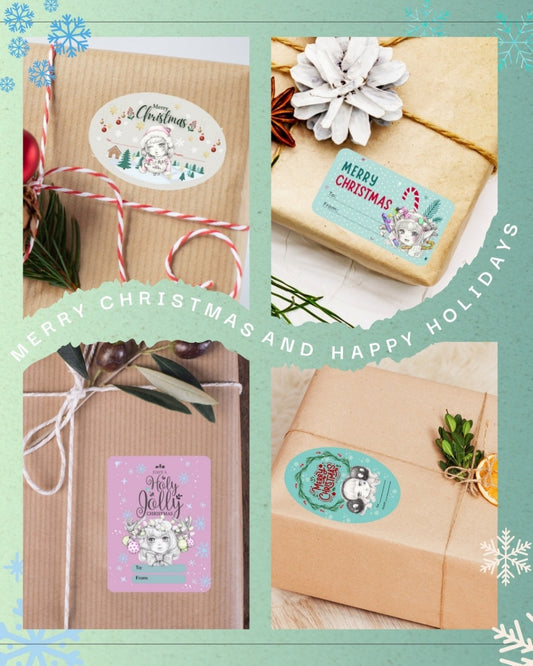 Christmas Gift Label Sticker Sheets – Holiday “To/From” Tags (Small or Large Sizes)