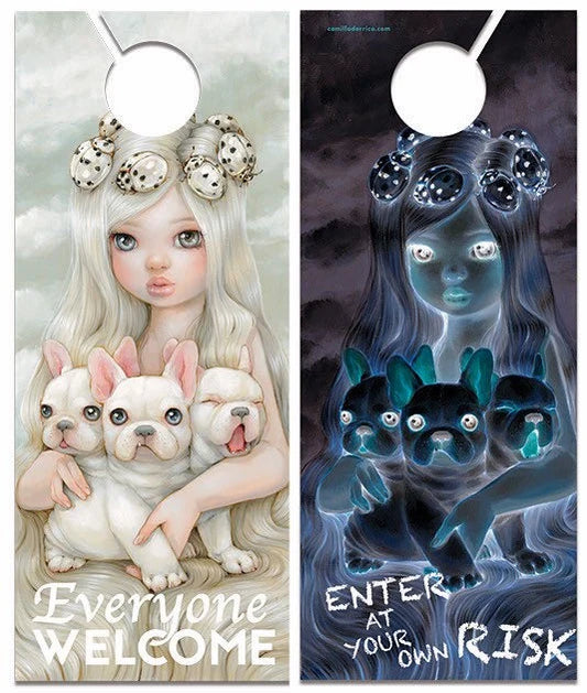Whimsical Gothic Door Hanger – Overworld & Underworld Art Print