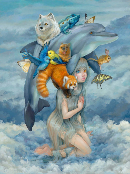 Fae - Fae Animalia, animal painting, pastel art print