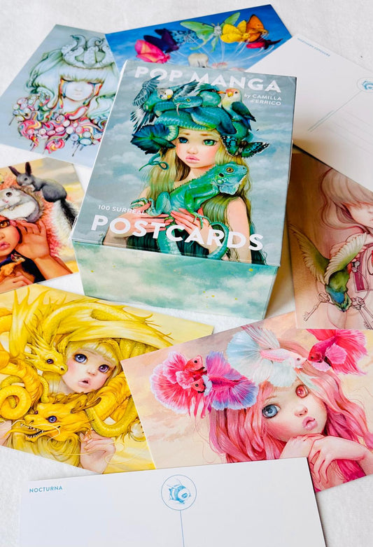 Pop - pop manga postcards, pop surrealism postcards, postcards