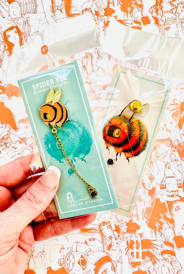 Pin de esmalte de abeja araña de Halloween