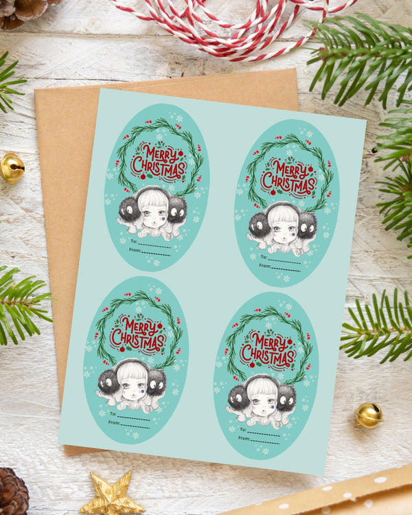Christmas Gift Label Sticker Sheets – Holiday “To/From” Tags (Small or Large Sizes)