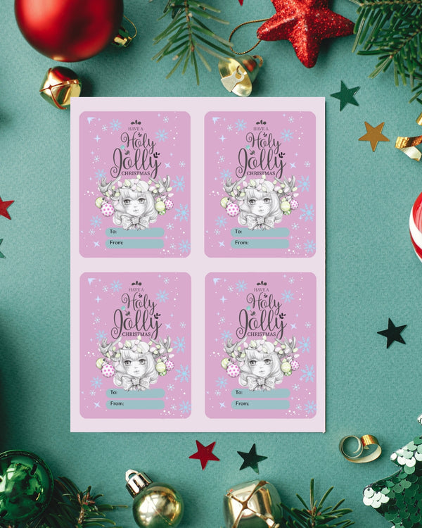 Christmas Gift Label Sticker Sheets – Holiday “To/From” Tags (Small or Large Sizes)