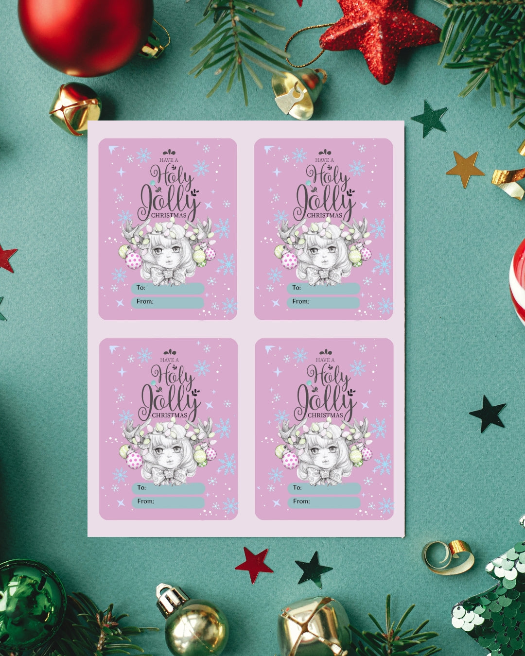 Christmas Gift Label Sticker Sheets – Holiday “To/From” Tags (Small or Large Sizes)