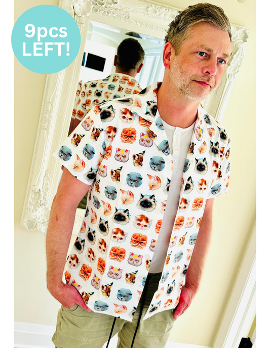 A shirt with cat pattern