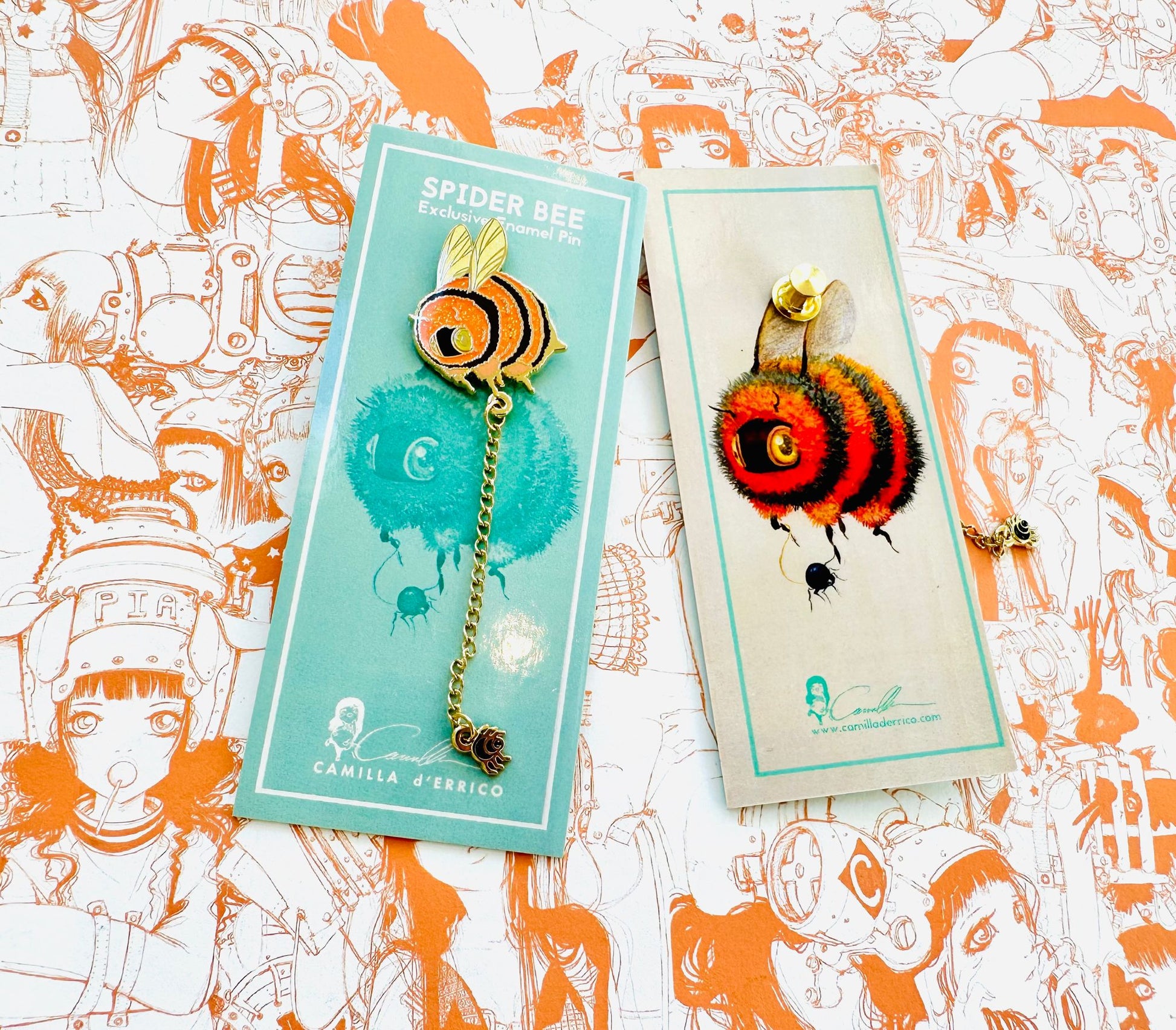 Halloween Spider Bee Enamel Pin