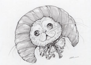 Continental - kitty plush, croissant plush, cat toy