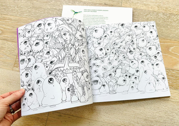 Pop Manga Myths & Monsters Coloring Book | Fantasy Dragons & Mythical Creatures
