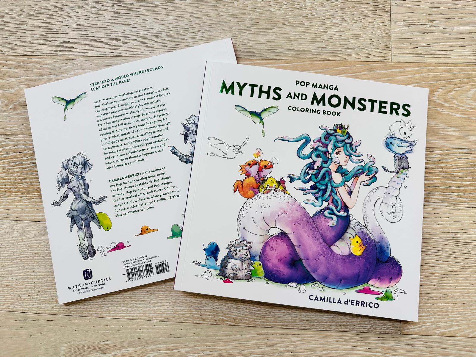 Pop Manga Myths & Monsters Coloring Book | Fantasy Dragons & Mythical Creatures