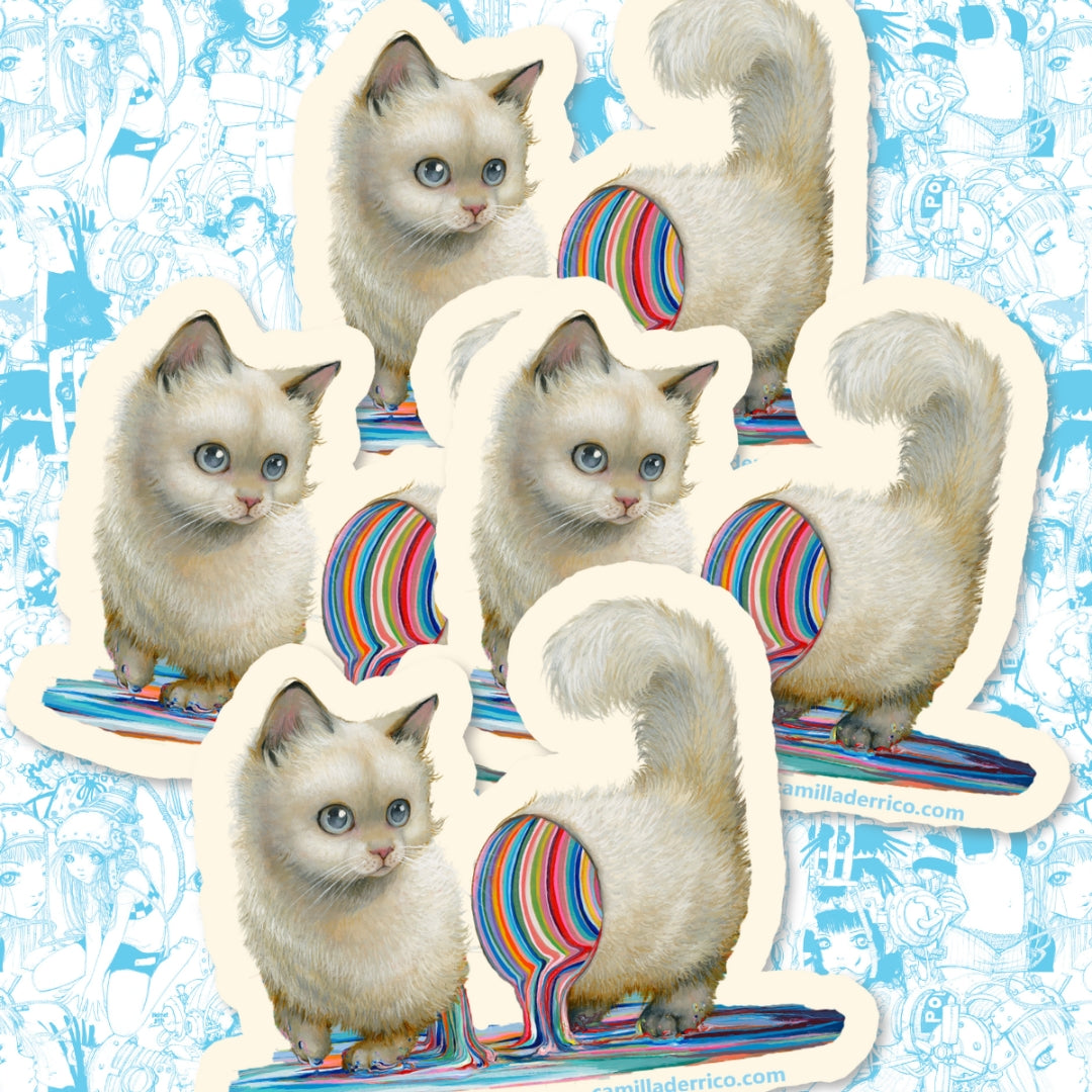 Cat design decorative sticker