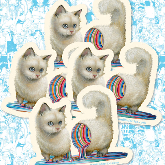 Cat design decorative sticker