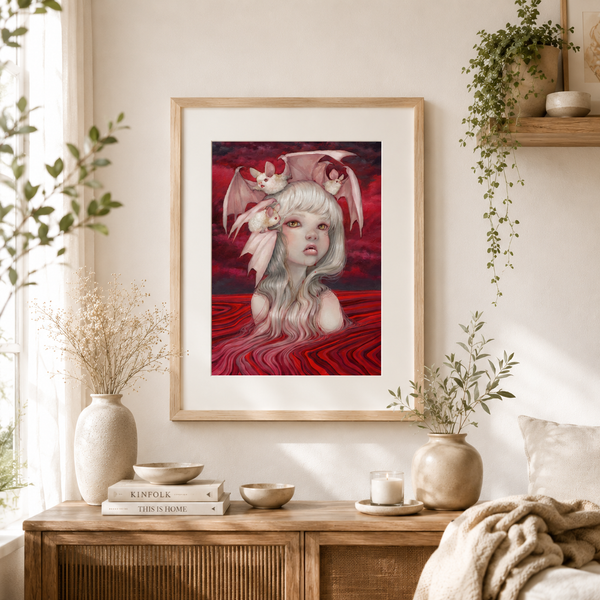 11 x 14 Siren of the Sanguine Depths Pre-Cut Art Print
