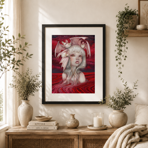 11 x 14 Siren of the Sanguine Depths Pre-Cut Art Print