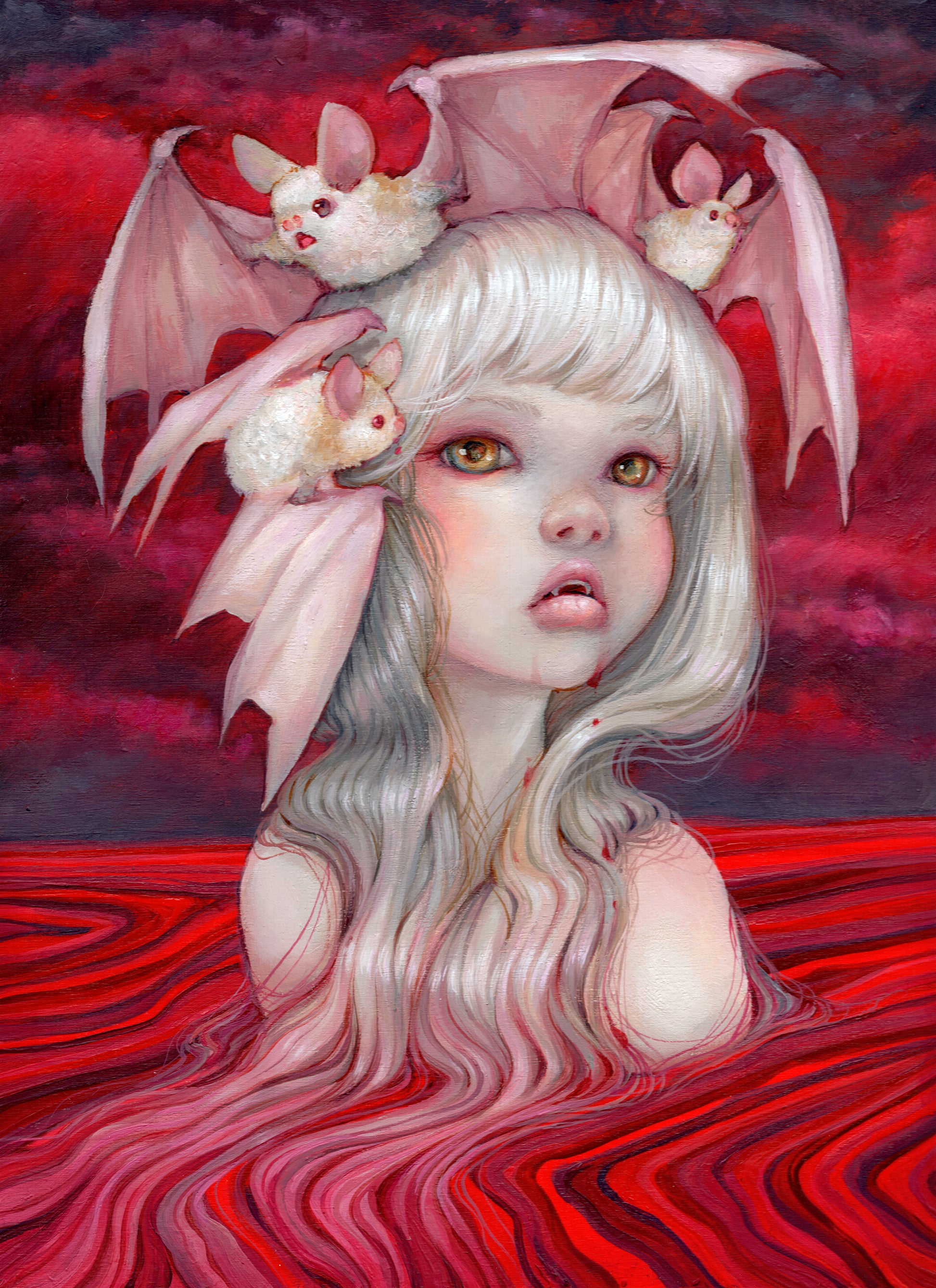 11 x 14 Siren of the Sanguine Depths Pre-Cut Art Print