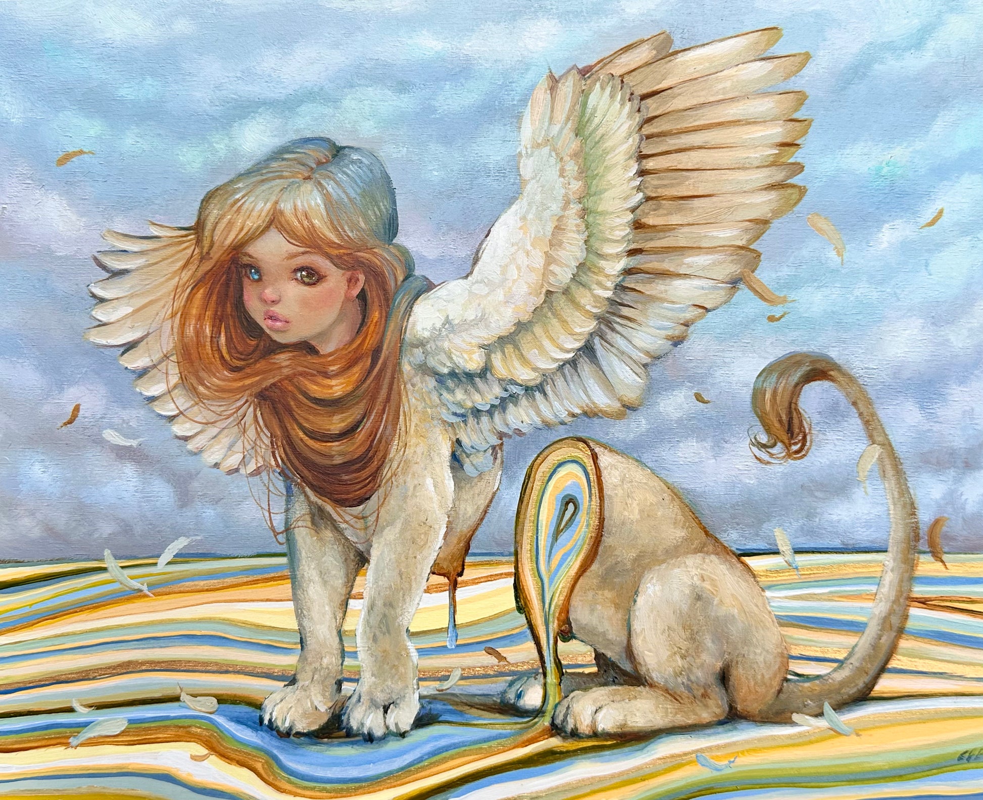 Veiled in Vivid Riddles – Original Sphinx Painting
