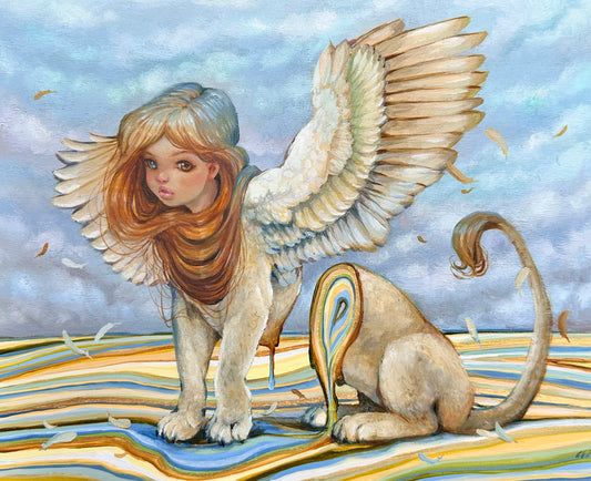Veiled in Vivid Riddles – Original Sphinx Painting