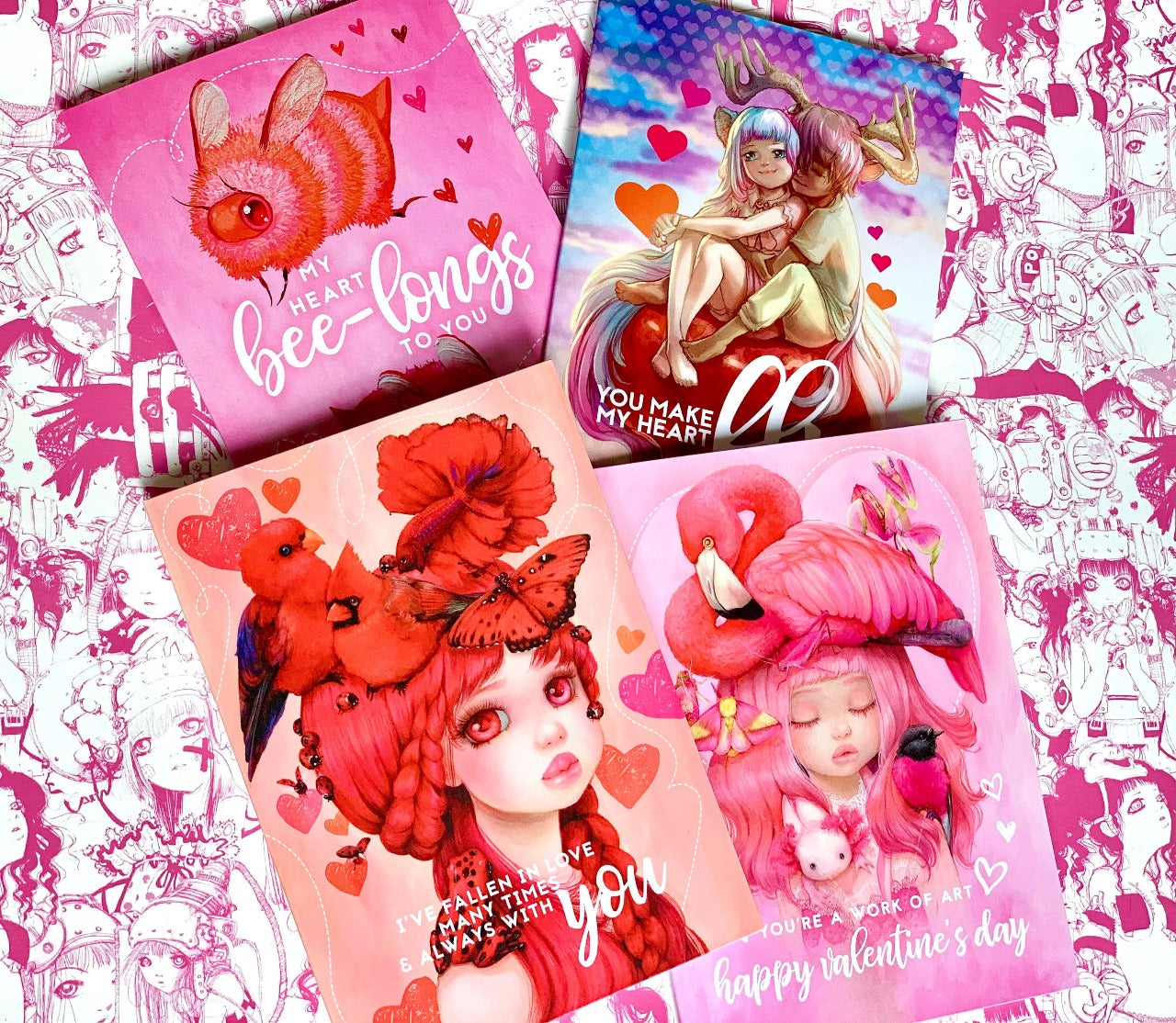 Valentine's Day Greeting Cards - Set of 4