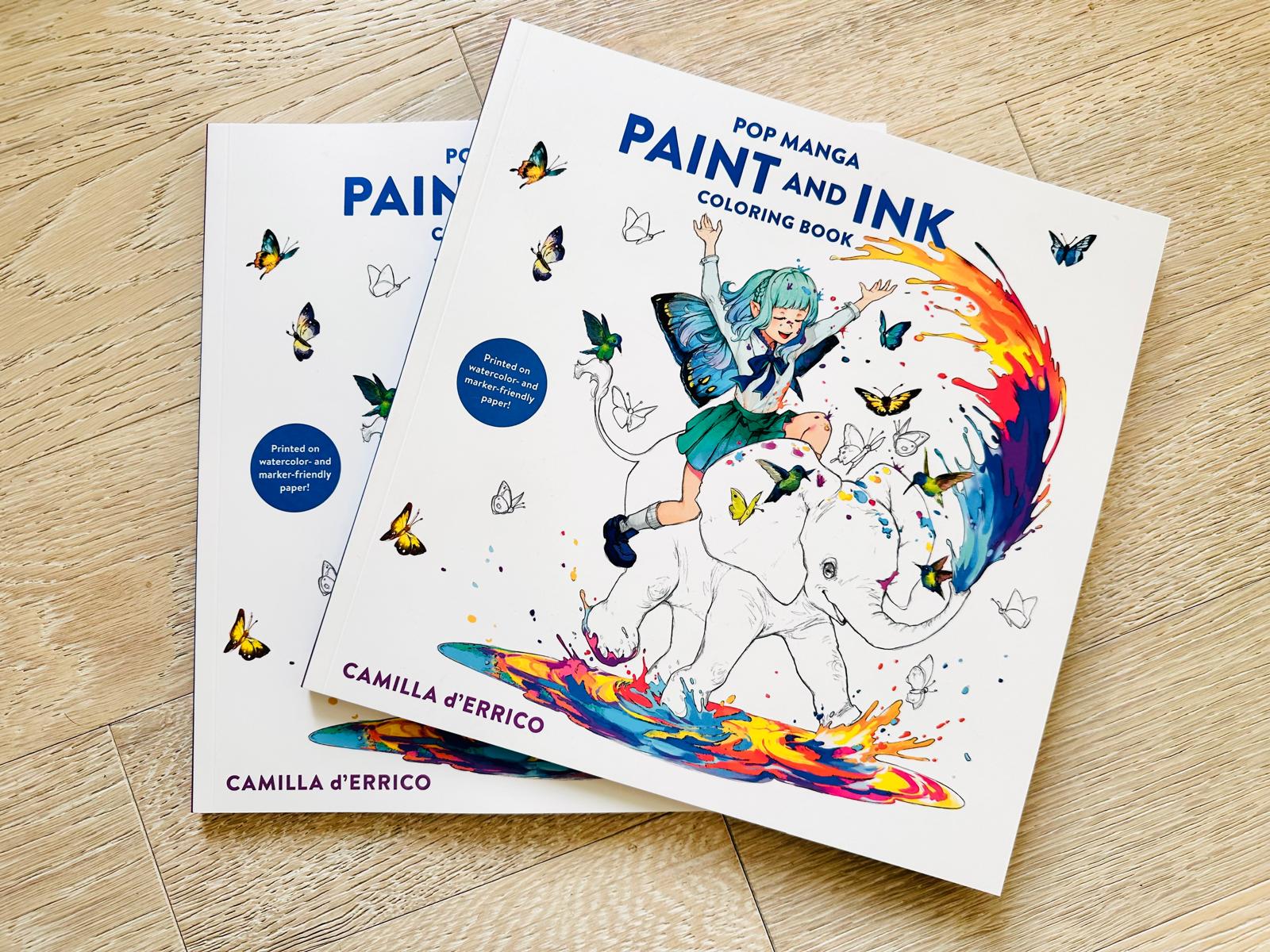 Pop Manga Paint & Ink Coloring Book – Marker & Watercolor Friendly Anime Art Book