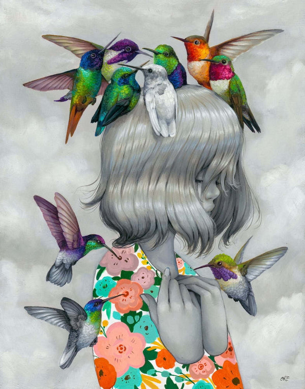 Charm - Charm Feeder, Hummingbird Art Print, Nature Art