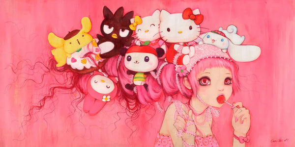 Hello - Hello Kitty art, kawaii art print, Sanrio art