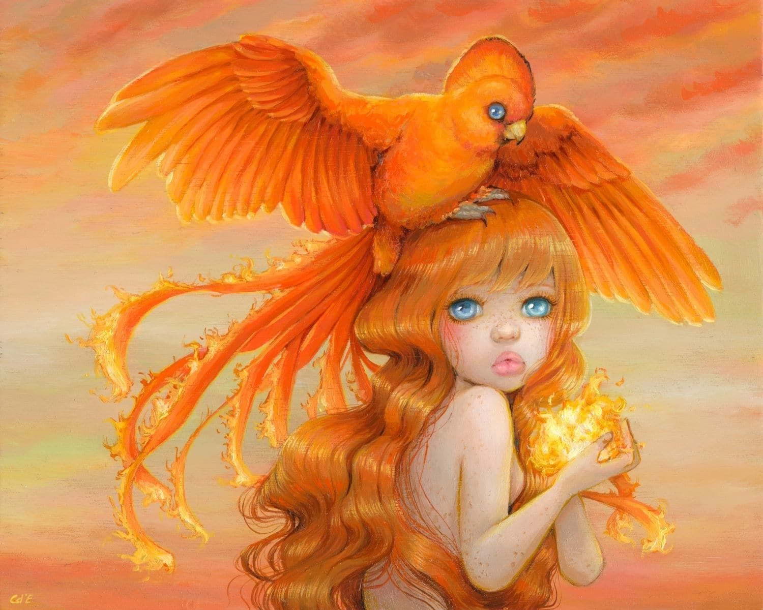 Tropical - tropical bunch print, bird painting, rainbow birds