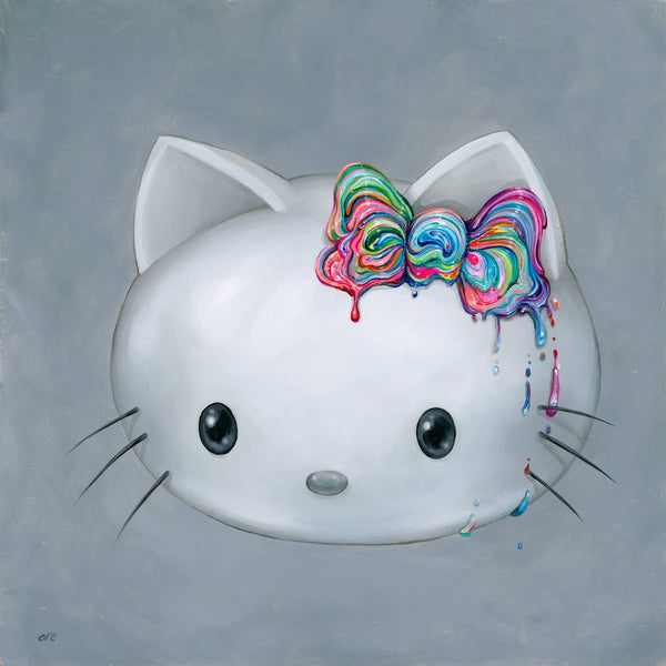 Melty - Melty Kitty, Hello Kitty art, rainbow art print