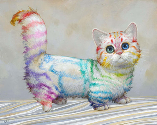 Mr - rainbow calico cat, cat art print, Haven Gallery