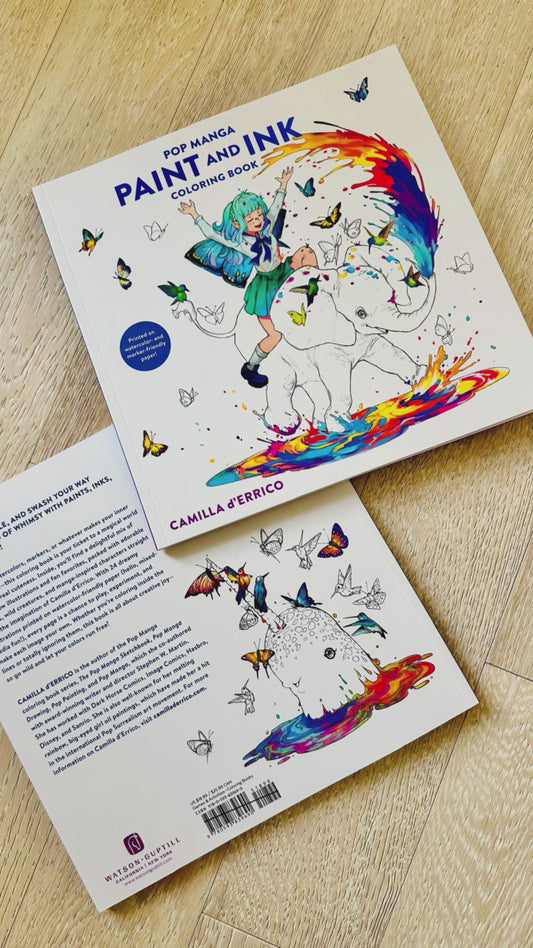 Pop Manga Paint & Ink Coloring Book – Marker & Watercolor Friendly Anime Art Book