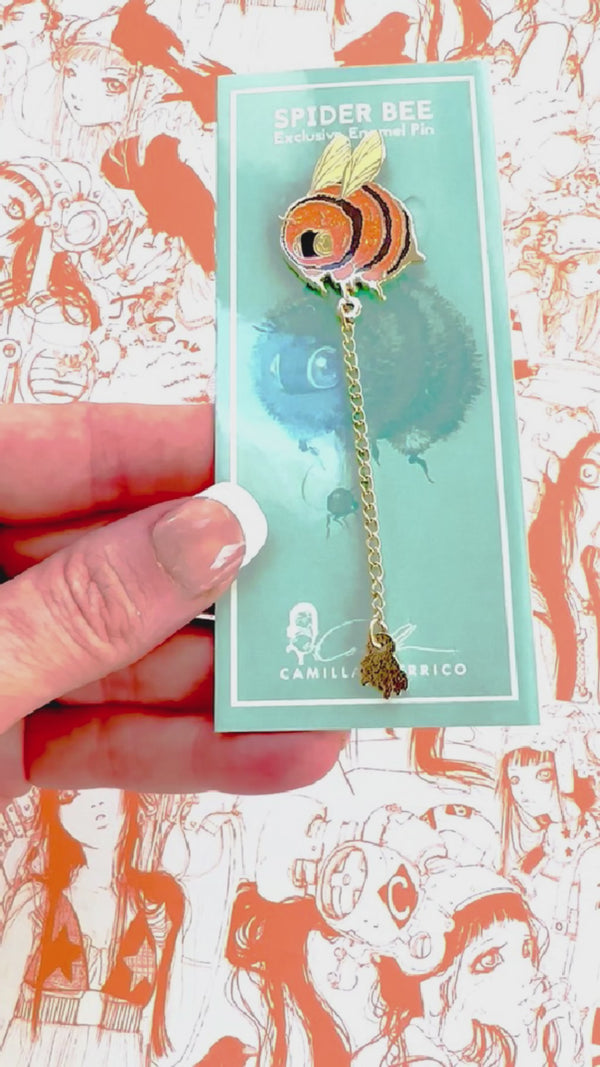 Pin de esmalte de abeja araña de Halloween