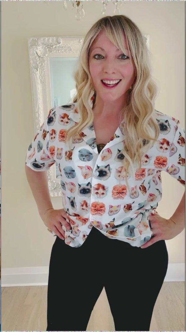 Meowaiian Button-up Shirt