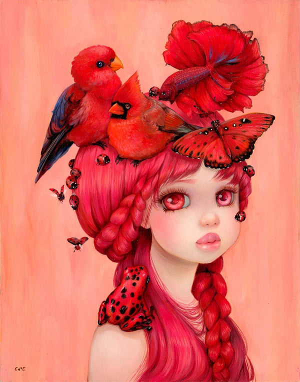 Senora - Senora Rubrum, Betta Fish Art, Red Art Print