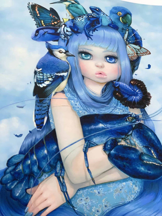 Sister - hand embellished art, artist proof, limited edition print