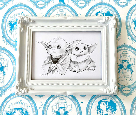 The - Yoda, Grogu, Star Wars art